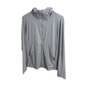 Couple model! Cool feeling of ice silk! Summer foreign trade thin, elastic and breathable casual hooded sun protection jacket for men and women