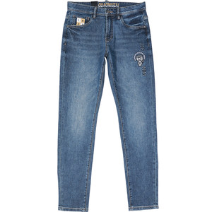 
[Small Feet] DA404 Nagging Denim Spring and Summer Slim Small Feet Jeans Stretch Embroidery Trendy Men's Pants