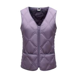2025 autumn and winter new down cotton vest for women plus velvet horse clip inside thickened large size slim fit and warm vest