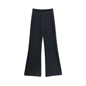 
Gray wool bell-bottom pants for women, autumn and winter new style, high-waisted, slim-fitting yoga pants, slim-flared glutinous rice sweatpants