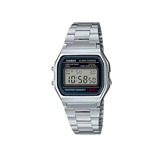 Casio A158WA-1PF Retro Digital Klocka Silver Rostfritt Stål