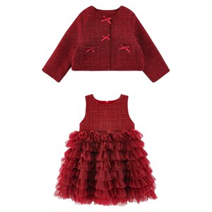 
Youyou Girls 2025 Winter New Quilted Cotton Warm Jacket Plus Velvet Thickened Cake Skirt Xiaoxiangfeng New Year Clothes Set