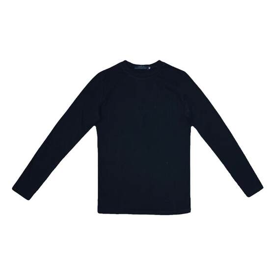 
Korean version of slim round neck long-sleeved T-shirt for men's autumn and winter solid color plus velvet thickened casual versatile tight base shirt top