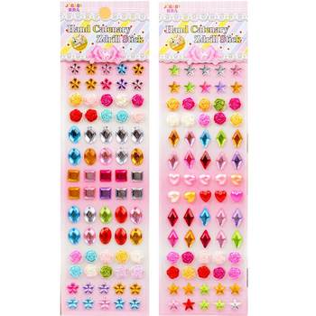 Colored diamond gem three-dimensional children's decorative stickers