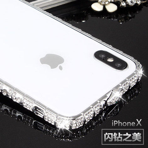 适用于苹果15镶钻14边框iphone13手机壳12pro防摔苹果11proMax水钻X苹果XR苹果8plus苹果7plus苹果6splus