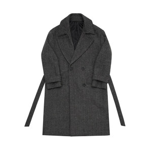 MRCYC winter thickened woolen coat men's Korean over-knee mid-length windbreaker loose herringbone tweed coat trendy