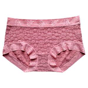 Color field underwear female high waist high size 31721 lace air -breathable sexy bag speed dry sweet solid color antibacterial 31719