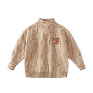 
[Antibacterial/anti-pilling] Boys sweater red thick clothes autumn and winter warm top half turtleneck bottoming sweater