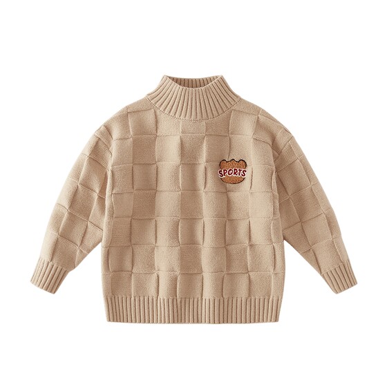 
[Antibacterial/Anti-pilling] Boys' Sweater Thickened Clothes Spring and Autumn Warm Red Top Children's Bottoming Sweater