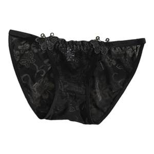 Lace low -waist cute girl underwear black pants head sexy hollow, air -breathable transparent temptation women's briefs
