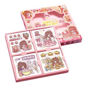
Hand account stickers girl children hand account stickers transparent stickers toys 100 cute cartoon paste Guka mobile phone case decoration small pattern waterproof PET hand account stickers material high appearance