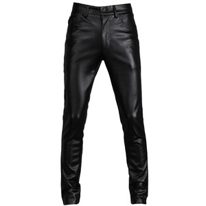 Autumn and winter leather pants men with velvet thickened motorcycle PU pants slim tights warm youth Korean version of trendy small foot pants