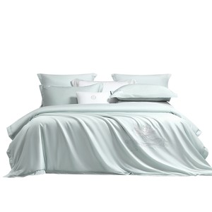 Fuanna Home Textile 60-piece four-piece set long velvet quilt cover pure cotton full cotton bed sheet embroidery simple solid color set