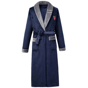 New couple pajamas, autumn and winter coral velvet sleeping robe women thickened and extended flanged bathrobe men's bathrobe