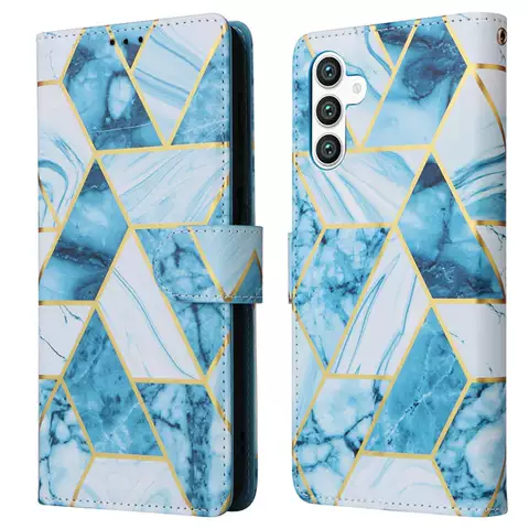 Geometric Marble Design Flip Phone Case for iPhone 17, 16, 15, 14 and 13