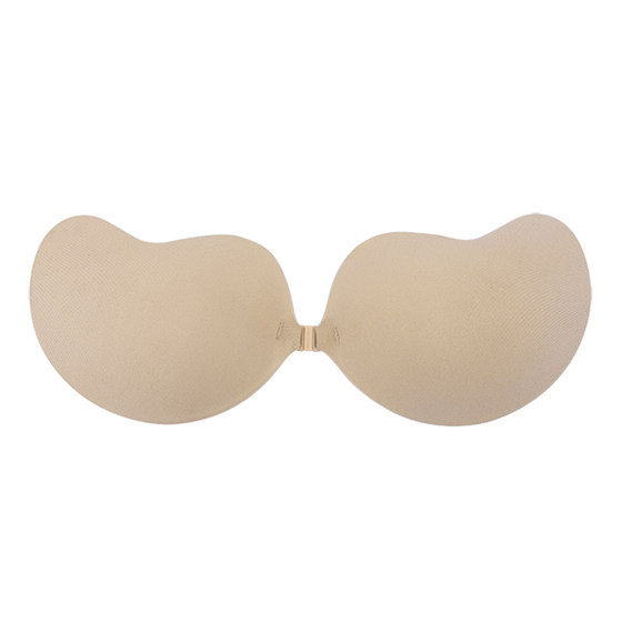 
A silicone invisible bra for women's wedding dress is gathered and supported by a piece of cotton breathable thin breast underwear