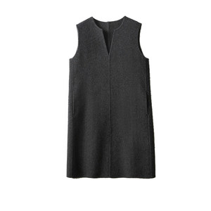 
Wool vest skirt dress 2025 autumn and winter mid-length A-line skirt bottoming skirt women's sleeveless woolen vest dress