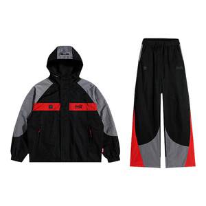 
Coca-Cola/Coca-Cola Same style for men and women Contrast color American hooded jacket casual pants sports suit
