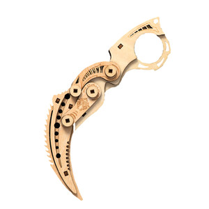 Wooden assembly butterfly folding knife CSgo deformation military knife DIY handmade three-dimensional puzzle wooden assembly model