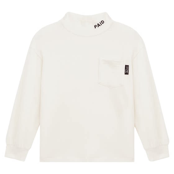 
Paiding children's clothing boys' tops children's long-sleeved T-shirts 2025 spring simple stand-up collar bottoming shirts for big children trendy and cool
