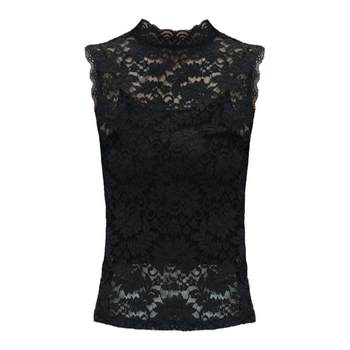 Bald half -high -collar defense walking light lace suspended vest female

