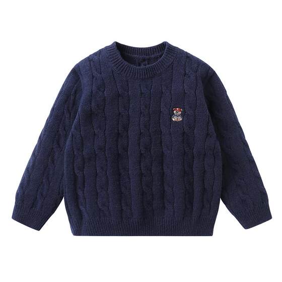 
You European boys and girls sweaters college style autumn and winter new children's clothing academic bear series children's pullover knitted sweaters