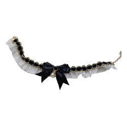 Cat collar, lace bib, bib, tie, cute