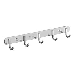 Hook wall hanging sticky hook wall punch-free clothes hook bathroom hanger row bathroom stainless steel strong load-bearing