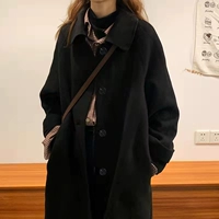 Японский двусторонний кашемир, демисезонное шерстяное пальто, подходит для подростков