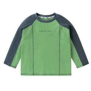
Right European boys' long-sleeved T-shirts, girls' bottoming shirts, contrasting colors, fashionable spring and autumn new children's clothing, children's inner tops