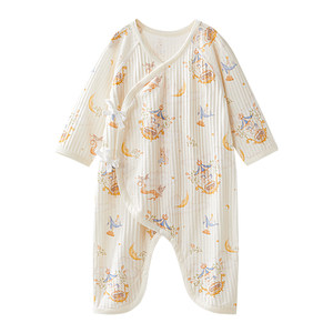 
October crystal grain sunshine baby clothes pure cotton long-sleeved butterfly clothes spring and summer breathable newborn baby onesie