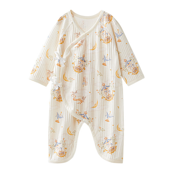 
October crystal grain sunshine baby clothes pure cotton long-sleeved butterfly clothes spring and summer breathable newborn baby onesie