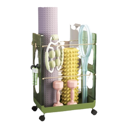 Yoga mat storage wheels for slit