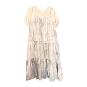 Pregnant women fake two-piece spliced ​​loose large-size smudged dress for women in summer new style high-end maternity dress summer skirt
