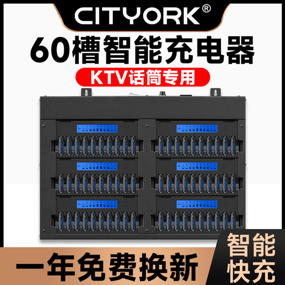 CITYORK 充电电池KTV话筒5号无线麦克风专用大容量60槽充电器套装可充电7号镍氢