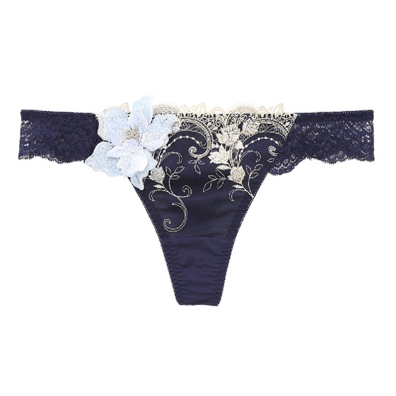 HIMICO thong women's heavy industry three-dimensional embroidery Japanese transparent lace sexy low-waist women's underwear 031