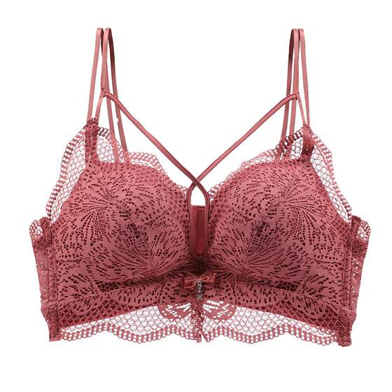 No steel ring bra set, no empty cup, gathering small breasts for girls. Thickened and extra thick 8cm upper support beautiful back bra bra