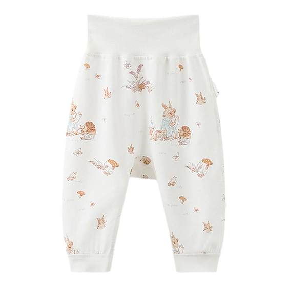 Tongtai baby pants spring and autumn pure cotton baby pants boys and girls high waist big pp pants children's trousers antibacterial

