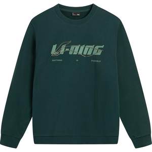 李宁卫衣男士冬季情侣长袖上衣休闲松弛感圆领套头衫针织运动服女