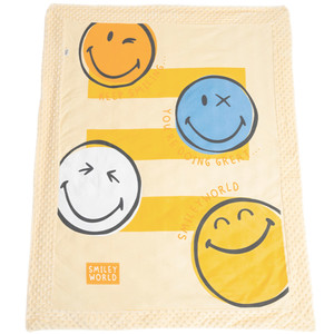 
French SMILEY smiling face children's beanie blanket infant blanket baby blanket newborn summer cool feeling blanket