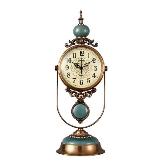 Ke&xin 22 ヨーロッパ風レトロ振り子時計 - 金属銅メッキ