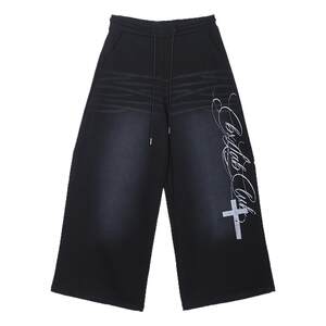 
CBXLAB hip-hop trendy brand black old 'tie-dye mottled' hip-hop slimming sweatpants American wasteland casual pants