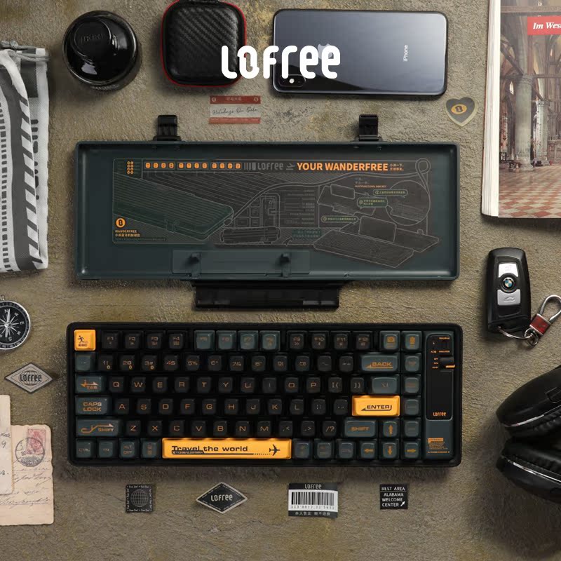 LOFREE 洛斐 小浪机械键盘无线蓝牙ipad游戏电竞电脑笔记本茶轴84键