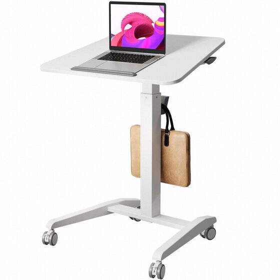 
Foldable mobile lifting desk desk computer desk bedside desk office student home hydraulic standing workbench