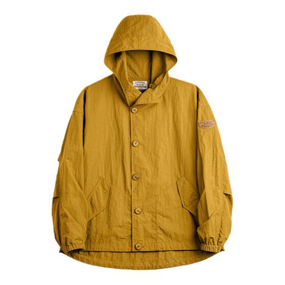 
Madden workwear American retro pleated thin hooded jacket texture outdoor loose nylon jacket men's spring
