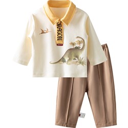 [Return to Jurassic] aqpa children's baby suit long sleeve T-shirt pants spring and autumn pure cotton boy baby clothes