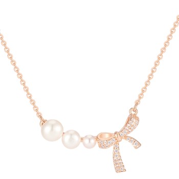 AJIDOU Ajidou Natural Pearl Necklace Bow