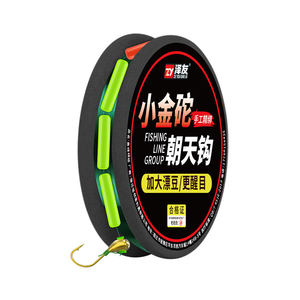 Traditional fishing single hook finished line group small gold weight upward hook highly sensitive large cylindrical seven-star floating line group set