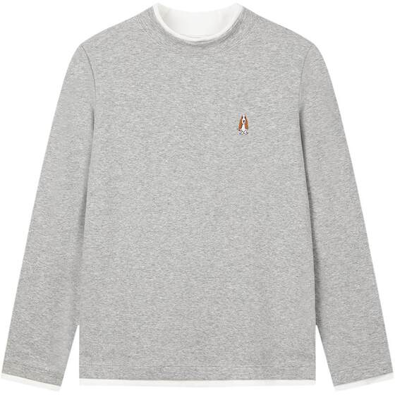 
Hush Puppies children's clothing children's bottoming shirt spring and autumn new boys casual pullover loose girls long-sleeved T-shirt