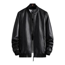 Laihong American Retro Leather Jacket Men's Autumn And Winter Velvet Thickened Trendy Handsome Leather Jacket Motorcycle Riding Jacket